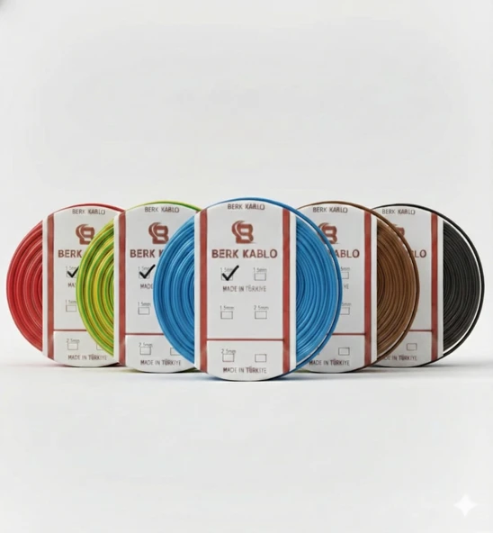 1.5 MM NYA TAM KESİT TESİSAT KABLOSU 5 TOP ürün görseli 1