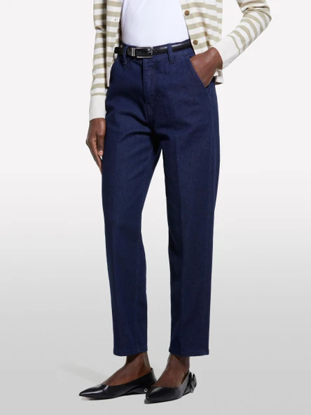 Sisley   Pamuk Karışımlı Normal Bel Denim Chino Pantolon Kadın İndigo Denim Pantolon - 325P4TAYLF06G ürün görseli 1