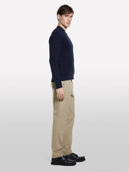 Sisley   Pamuk Karışımlı Fermuarlı Bomber Hırka Erkek Lacivert Hırka - 325P10F2S500H - Resim 4