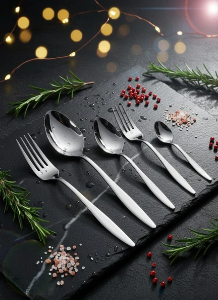 Ersan Home Yağmur Premium 60 Parça Çatal Kaşık Takımı ürün görseli 1