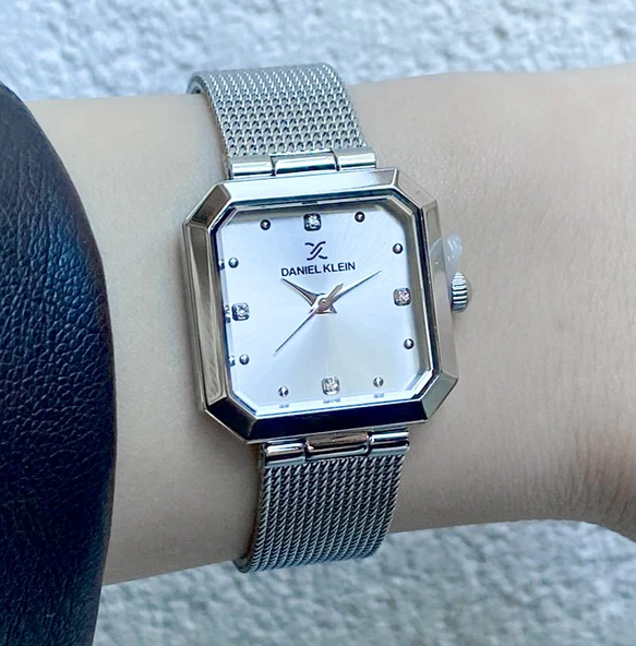 Daniel Klein DKE.1.10954 Kare Kadran Hasır Kordon 3 Atm Suya Dayanıklı Kadın Kol Saati ürün görseli 1