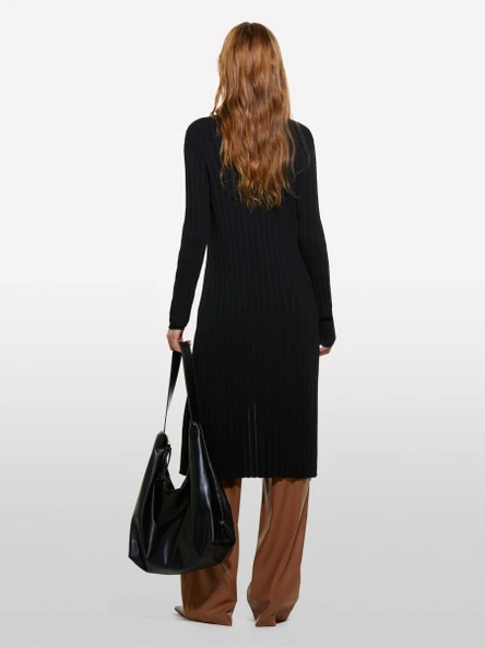 Sisley   Viskoz Karışımlı Önü Metal Kopça Kapamalı Uzun Hırka Kadın Siyah Hırka - 324A1WTHM6021 ürün görseli 1