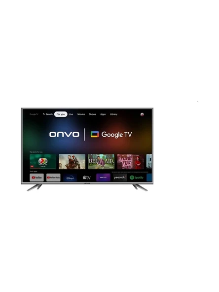 ONVO 65VQ90F3UA 65inc 165 cm 4K UHD FRAMELESS Google Smart QLED TV ürün görseli 1