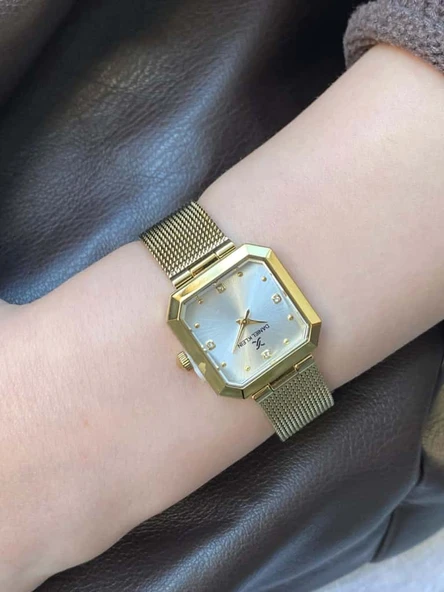 Daniel Klein DKE.1.10954 Kare Kadran Hasır Kordon 3 Atm Suya Dayanıklı Kadın Kol Saati - Resim 5