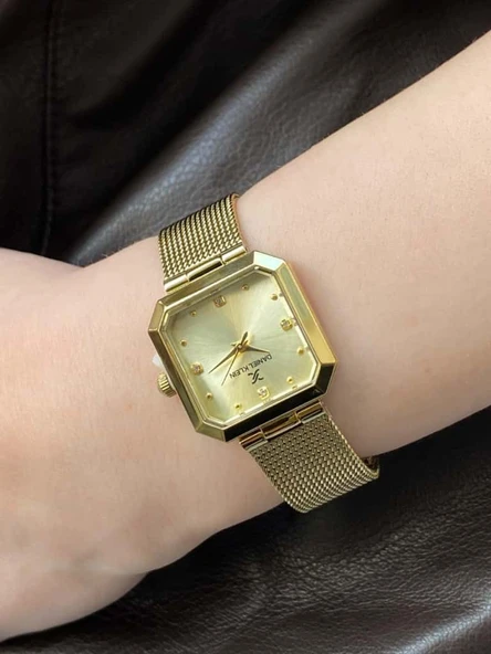 Daniel Klein DKE.1.10954 Kare Kadran Hasır Kordon 3 Atm Suya Dayanıklı Kadın Kol Saati - Resim 8