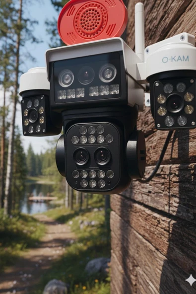 Okam Pro  O-kam-5012 |10X Zoom Wifi Güvenlik Kamerası | 3MP+3MP Full HD PTZ - Resim 5