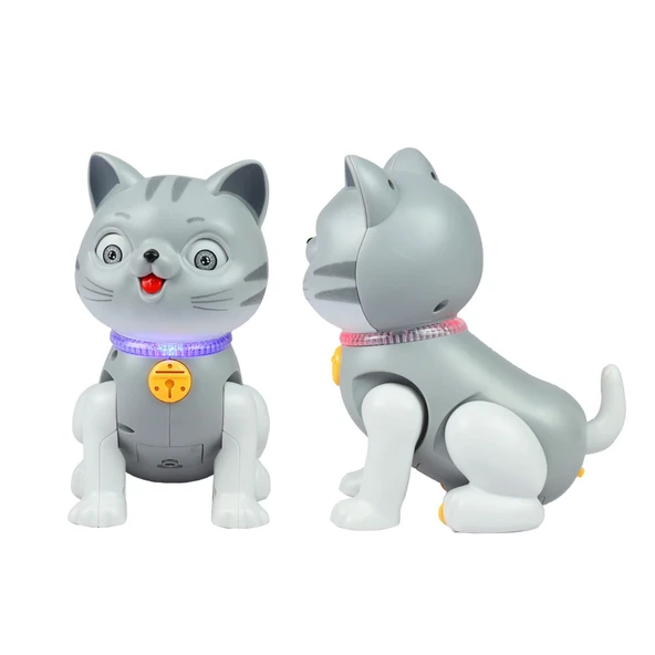 Sesli Işıklı Çarp Dön Kedi Oyuncak 17 cm Hareketli, Eğlenceli Işıklı Kedi ürün görseli 1