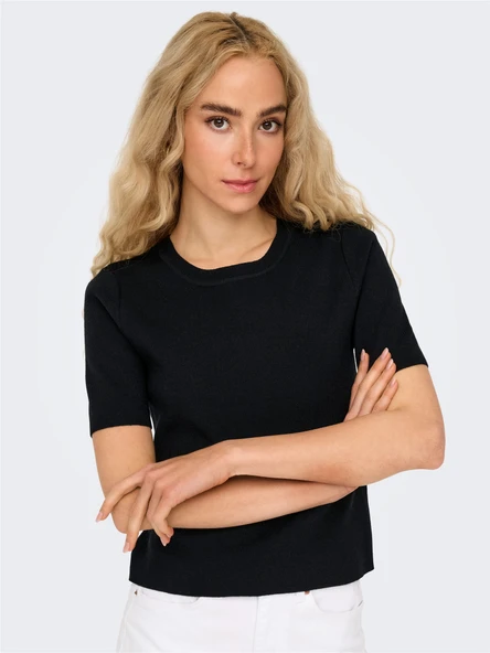 ONLFIE 2/4 PULLOVER NCA KNT Kadın Siyah Kazak - O15344307 - Resim 2