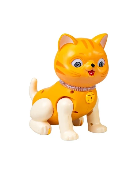 Sesli Işıklı Çarp Dön Kedi Oyuncak 17 cm Hareketli, Eğlenceli Işıklı Kedi ürün görseli 1