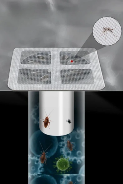 AMS NET® 10'lu Banyo ve Mutfak Lavabo Koku Önleyici ve Haşere Böcek Önleyici Gider Filtresi - Resim 9