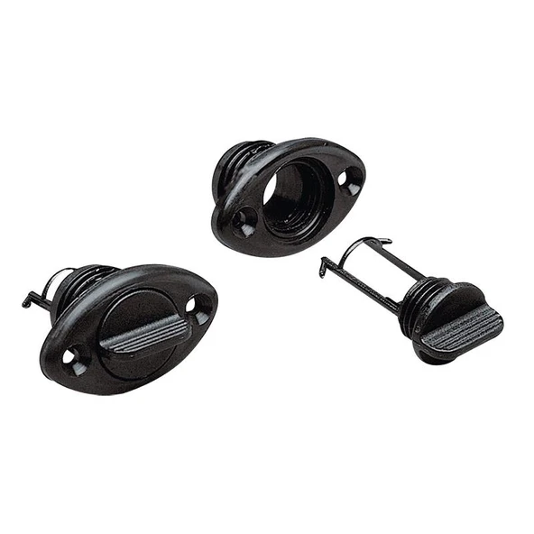 Drain Socket, w/Captive Plug, Oval 54x33mm, White ürün görseli 1