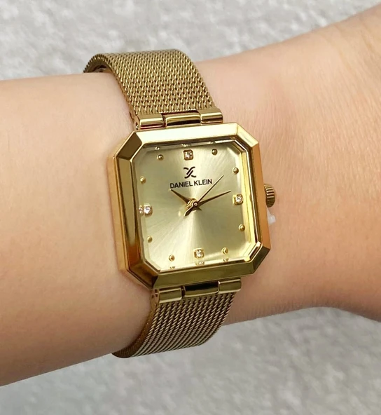 Daniel Klein DKE.1.10954 Kare Kadran Hasır Kordon 3 Atm Suya Dayanıklı Kadın Kol Saati - Resim 7