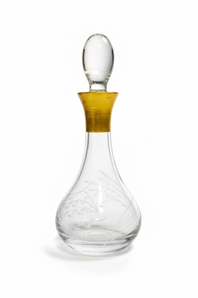 Cam Yaldızlı El İmalatı 700cc Zeytinyağlık Likör Şişesi Başucu Sürahisi m19 - Resim 2