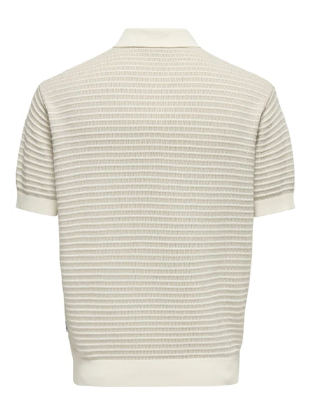ONSGUSTAV VIN 12 BUTTON POLO KNIT Erkek Gri Polo - 22031848 - Resim 4