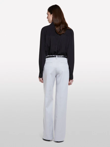 %100 Viskoz Arkası Uzun Over Fit Gömlek Kadın Siyah Gömlek - 325P5IDTLQ08R - Resim 6