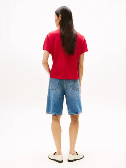 LYOCELL TIPPING OPEN SS POLO Kadın Kırmızı Polo - WW0WW46512 - Resim 4