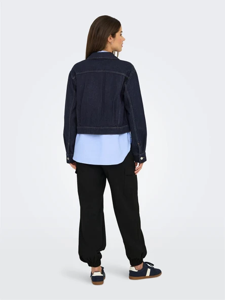 ONLLUMI LS JACKET DNM PIM NOOS Kadın Mavi Denim Ceket - 15339977 - Resim 5