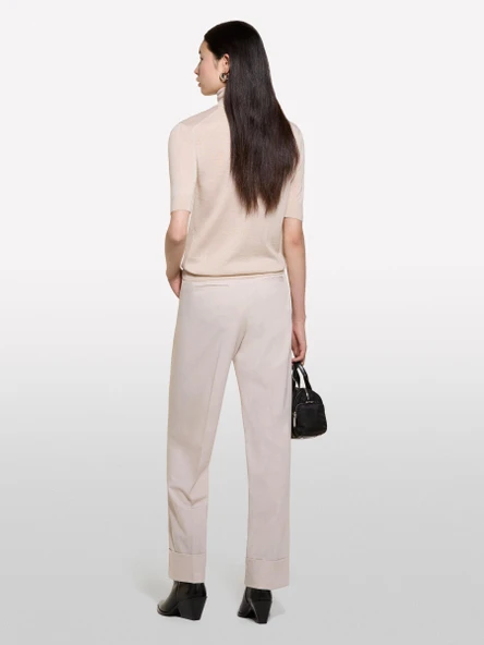 Yün Karışımlı Balıkçı Yaka Truvakar Kol Kazak Kadın Şampanya Kazak - 324A17DLM201Y - Resim 5