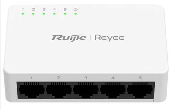 Ruijie Reyee RG-ES05F 5 Portlu, 10-100 Fast Ethernet Tak Çalıştır Switch Plastik Kasa - Resim 2