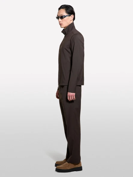 Sisley   Viskoz Karışımlı Logo Detaylı Fermuarlı Ceket Erkek Bordo Ceket - 325P2TBJSN03S ürün görseli 1