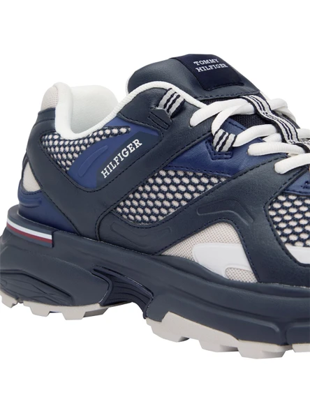 Tommy Hilfiger   M RUNNER TECH MIX Erkek Mavi Spor Ayakkabı - FM0FM05567 - Resim 12