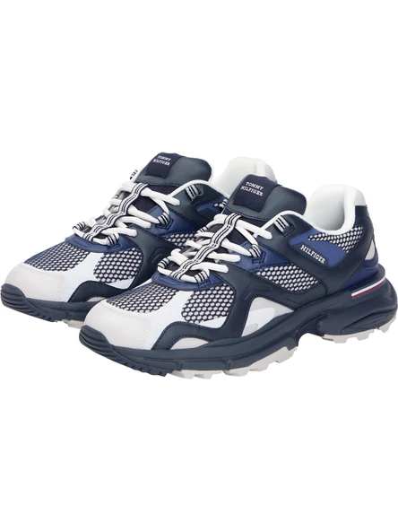 Tommy Hilfiger   M RUNNER TECH MIX Erkek Mavi Spor Ayakkabı - FM0FM05567 - Resim 7