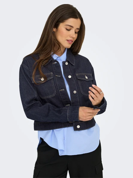 ONLLUMI LS JACKET DNM PIM NOOS Kadın Mavi Denim Ceket - 15339977 - Resim 2