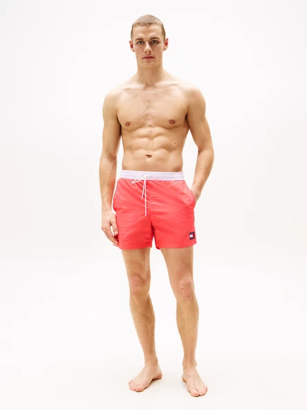 Tommy Hilfiger   MEDIUM DRAWSTRING Erkek Kırmızı Deniz Şortu - UM0UM03455 - Resim 8