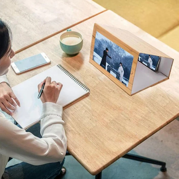 3D Cep Telefonu Ekran Büyüteci Ahşap - Resim 2