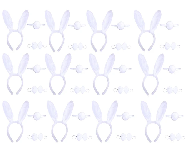 Beyaz Tavşan Kostüm Seti – Taç Papyon Kuyruk 12 li Paket ürün görseli 1