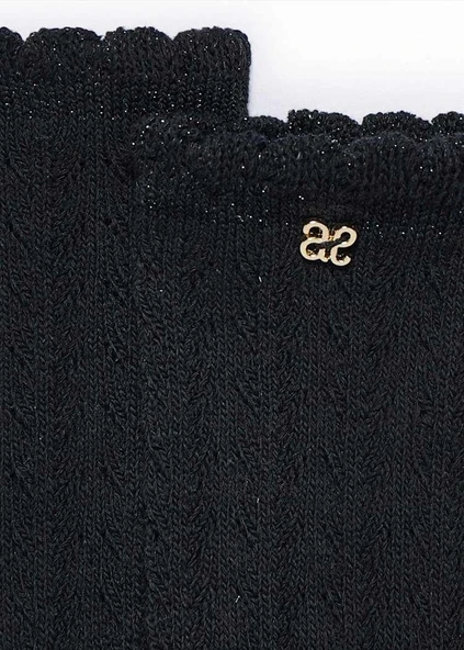 Mayoral Abel&Lula Kız Çocuk Diz Altı Çorap Siyah - Resim 2