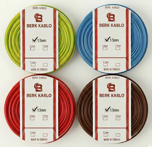 1.5 MM CCA NYA TAM KESİT TESİSAT KABLOSU 4 TOP ürün görseli 1