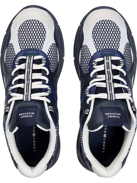 Tommy Hilfiger   M RUNNER TECH MIX Erkek Mavi Spor Ayakkabı - FM0FM05567 - Resim 6