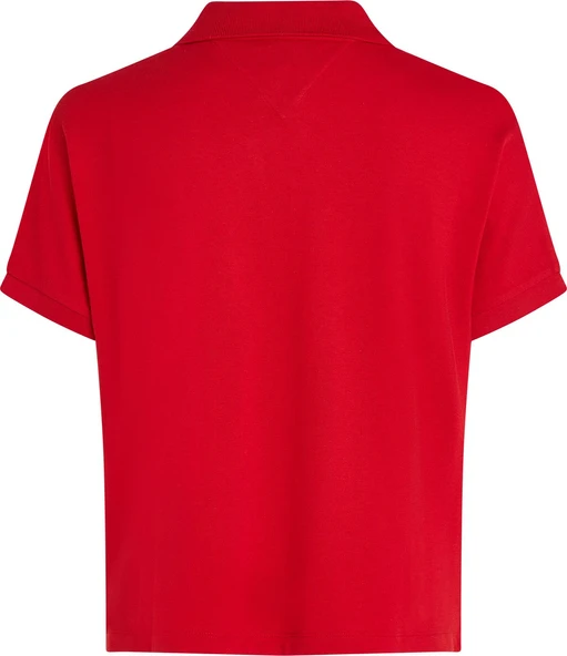 LYOCELL TIPPING OPEN SS POLO Kadın Kırmızı Polo - WW0WW46512 - Resim 7