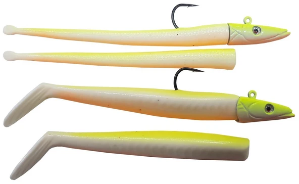 Savage gear Sandeel and Slug 10cm 10g 32-Lemon Back 4+2 Adet Sahte Balık ürün görseli 1