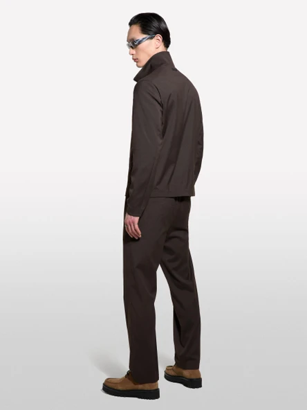 Sisley   Viskoz Karışımlı Logo Detaylı Fermuarlı Ceket Erkek Bordo Ceket - 325P2TBJSN03S - Resim 6