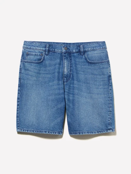 Sisley   %100 Pamuk Orta Bel Regular Fit Denim Şort Erkek Mavi Denim Şort - 325P4MCPS9019 - Resim 5