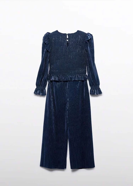 Mayoral Abel&Lula Kız Çocuk Pileli Pantolon Takım Lacivert - Resim 3