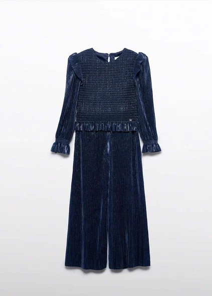 Mayoral Abel&Lula Kız Çocuk Pileli Pantolon Takım Lacivert - Resim 2