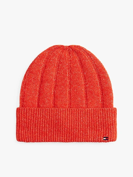 Tommy Hilfiger   TH FLAG FLUFFY BEANIE Kadın Turuncu Bere - AW0AW17779 ürün görseli 1