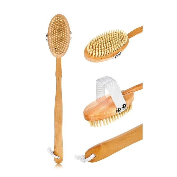 Saplı Doğal At Kılı Selülit Fırçası ürün görseli 1