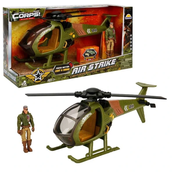 Sesli ve Işıklı The Corps Air Strike Askeri Oyun Seti - Resim 2
