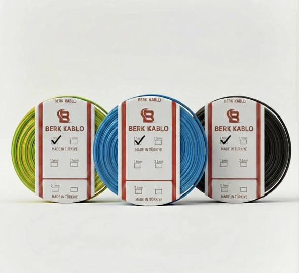 1.5 MM NYA CCA TAM KESİT TESİSAT KABLOSU 3 TOP ürün görseli 1