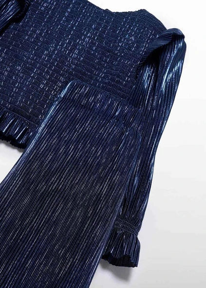 Mayoral Abel&Lula Kız Çocuk Pileli Pantolon Takım Lacivert - Resim 4