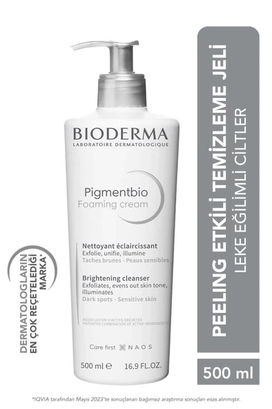 Bioderma Pigmentbio Foaming Cream Aydınlatıcı Peeling Etkili Yıkama Jeli Yüz Ve Vücut 500 ml ürün görseli 1
