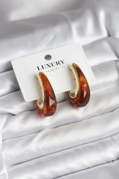 Pirinç Gold Renk Kahverengi Vintage Kadın Küpe - TJ-BKP11433 ürün görseli 1