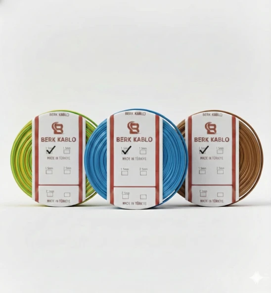 1.5 MM NYA CCA TAM KESİT TESİSAT KABLOSU 3 TOP ürün görseli 1