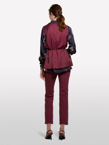 %100 Viskoz Tamamı Desenli Asimetrik Oversize Saten Gömlek Kadın Siyah Gömlek - 325A5IBNLQ07F - Resim 3