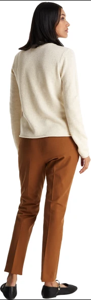 Tommy Hilfiger   SOFT WOOL C-NK SWEATER Kadın Bej Kazak - WW0WW40264 - Resim 3