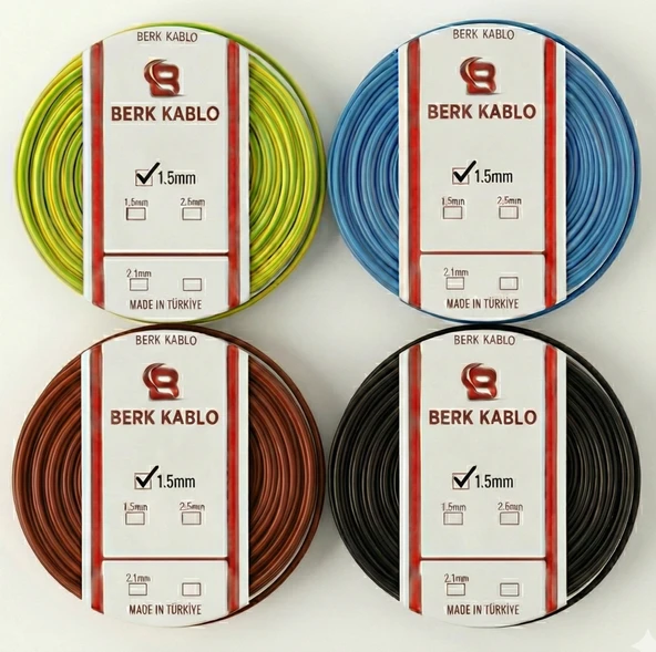 1.5 MM NYA CCA TAM KESİT TESİSAT KABLOSU 4 TOP ürün görseli 1